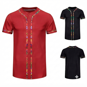 CUSTOMIZE Unisex Baseball Jersey V-Neck Short Sleeve Mesh Button-Up Shirt Breathable Summer Sports Team Uniform <b>Athletic</b> OEM - Product Image 1
