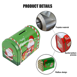 Proveedor personalizado Metal alcancía Navidad Metal latas buzón forma regalo caja de embalaje - Product Image 5