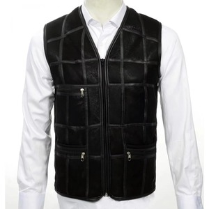 Gilet en cuir tendance pour homme, respirant, coupe-vent, imperméable et anti-UV, pour club moto. - Product Image 1