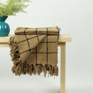 Bloque de mano algodón tiro a rayas cama sofá funda algodón transpirable suave tiro - Product Image 4