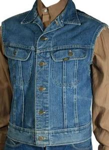 Gilet en jean délavé pour homme, col rabattu, boutons sur le devant, poches, style streetwear décontracté, coupe classique, printemps - Product Image 6