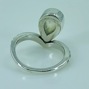 Rainbow Moonstone <b>Ring</b> 925 Sterling <b>Silver</b> Handmade <b>Statement</b> Promise <b>Ring</b> for Women Boho Pear June Birthstone Jewelry - Product Image 5