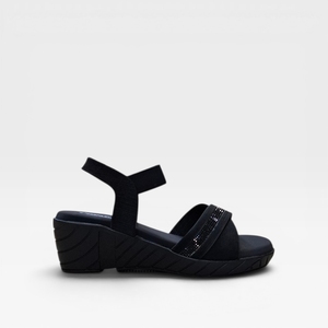 Sandales à talon compensé élégantes et confortables pour femmes, design nœud tendance, à enfiler, coussinets souples, antidérapantes, légères, pour usage quotidien, élégantes - Product Image 3