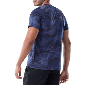 Camiseta de Manga Corta para Hombre, con Patrón de Camuflaje Azul, de Secado Rápido, Cuello Redondo, Corte Regular, Tejido de Poliéster, Estilo Deportivo Informal - Product Image 3