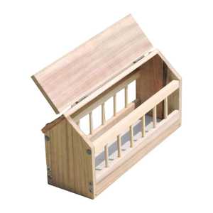Mangeoire en bois pour pigeons, distributeur de nourriture à faible gaspillage pour volailles, poussins et oiseaux, mangeoire durable en bois pour oiseaux, fournitures pour animaux de compagnie - Product Image 1