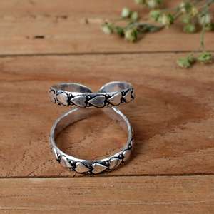 Handmade 925 Sterling <b>Silver</b> Arthritis Thumb Splint <b>Ring</b> | Oxidized Diamond & Dot Tribal Design | <b>Adjustable</b> Joint Support for - Product Image 1