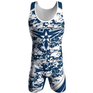 Combinaison de lutte classique 100% polyester respirante légère à séchage rapide unisexe adulte coupe confortable coutures renforcées - Product Image 1