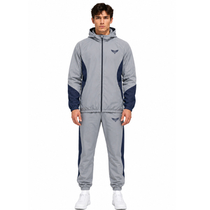 Retro Color Block Hooded Tracksuit Men Women Full Zip Windbreaker Jogger Set Lightweight Sportswear Casual Streetwear Athletic - Product Image 1