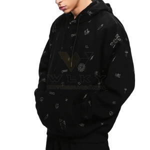 Custom Logo <b>Men</b>’s Oversized Pullover Hoodie Wholesale Heavyweight Cotton Fleece <b>Men</b> <b>hoodies</b> for Winter - Product Image 1