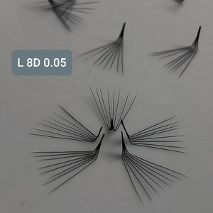 Handmade Synthetic Hair 56 <b>Clusters</b> Individual Flare <b>Lashes</b> Black Knot Free 12 Rows Mega Volume 10D-20D 8mm-14mm - Product Image 6