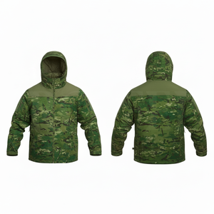 เสื้อแจ็คเก็ตกันลมแบบมีฮู้ดลายพราง แบรนด์ส่วนตัว รับผลิตตามสั่ง น้ำหนักเบา เหมาะสำหรับงานกลางแจ้ง ซิปยาว กันน้ำ ป้องกันได้ดี - Product Image 4