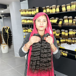 Venta al por mayor de extensiones de cabello humano brasileño alineadas con cutícula, mechones ondulados de doble trama de Color con brillo Natural, encaje transparente barato - Product Image 1