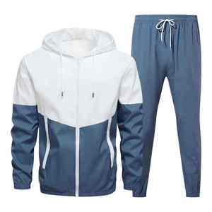 Chándal con Capucha Transpirable de Bloques de Color Más Vendido, Manga Larga con Cremallera, Ropa Deportiva Casual Ligera de Poliéster para Primavera - Product Image 1