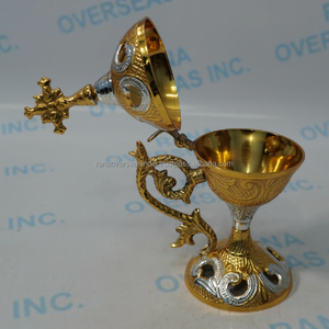 Quemador de Incienso de Latón de Lujo, Incensario Decorativo Estilo Iglesia, Porta Incienso Metálico Hecho a Mano para Oración, Meditación, Decoración de Altar del Hogar - Product Image 4