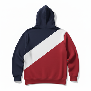Sweat à capuche pour homme en polaire, coupe régulière, style color block, avec motifs 'Peace' et 'No War' imprimés, décontracté pour l'automne - Product Image 3