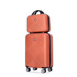 Set bagagli leggeri in ABS 2 pezzi con ruote Spinner (20/14) valigia arancione scuro - Product Image 2