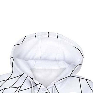 Sudadera con Capucha para Hombre, Blanca y Negra, Tejido Liso Lavado, Corte Regular, Estilo Casual Urbano, Ropa de Invierno - Product Image 5