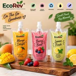 EcoRev Spout <b>Pouch</b> Packaging for Beverage Reusable <b>Laminated</b> PP Material ECO36 Model Travel Friendly Lightweight Delhi Origin - Product Image 5