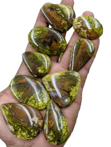 Wholesale Natural Green Opal Oval Cut Cabochons | Mixed Shape Loose Gemstone for Jewelry Making Bulk Supplier - Product Image 1