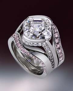 Juego de Anillos de Tres Piezas con Moissanita y Plata S925, Joyería de Alta Gama, Diseño Ojo de Caballo, Regalo de Joyería con Diamantes Mosan - Product Image 4