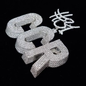 Custom Personalized <b>Initial</b> Letter Name <b>Pendant</b> VVS Moissanite Diamond Charms Hip Hop Style Iced Out Bling Jewelry For Gifts - Product Image 5