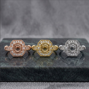 Fournisseur de Hong Kong – Meilleure Qualité – Bagues Semi-Montées Classiques en Or Blanc 18 carats avec Diamant Taille Brillant pour Fiançailles, Mariage et Fêtes - Product Image 5