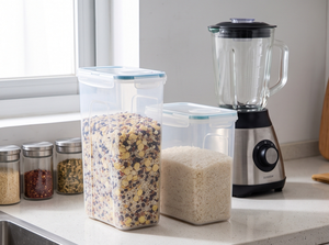 HALO <b>Plastic</b> <b>Food</b> <b>Storage</b> Container Large Airtight Kitchen Canister Clear <b>Food</b> Grade Sealed Grain <b>Box</b> for Rice Nuts - Product Image 2