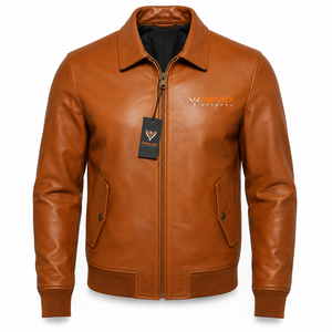 FABRINEX APPAREL <b>Men's</b> Winter Genuine <b>Leather</b> Eco-Friendly Breathable Loose Fit <b>Leather</b> <b>Jacket</b> - Product Image 6