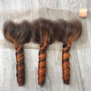 Cheveux Bouncy Curl Piano Brun Orange Couleur Humain Vietnamien Prix Extensions de Cheveux Trame Droite Naturelle - Product Image 6