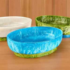 Bol en résine époxy à découpe géométrique |   Plat décoratif artisanal moderne pour la salle à manger - Product Image 2