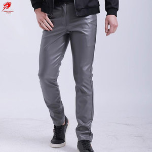 กางเกงหนังผู้ชายทรงเข้ารูป คุณภาพสูง หนังนุ่ม ดีไซน์ทันสมัย เหมาะสำหรับใส่ทุกวันและออกงานกลางคืน - Product Image 1