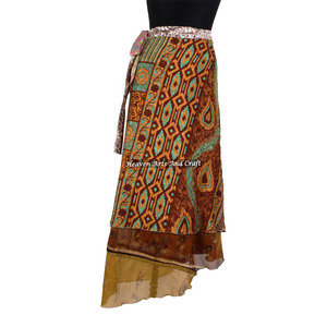 Beach Vintage Silk Magic Long Size <b>Wrap</b> Halter Tube 2 Layer Reversible Magic Silk Saris <b>Wrap</b> Long <b>Skirt</b> Sexy Girls Long <b>Wrap</b> - Product Image 3