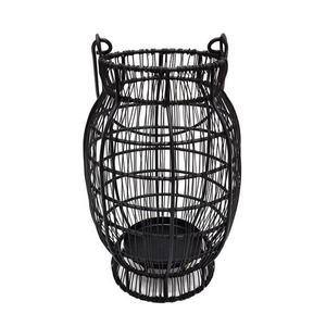 <b>Lantern</b> In Black Color Handmade Iron Round Shape Metal Hanging Home Decor <b>Lantern</b> Handmade <b>Candle</b> <b>Holder</b> - Product Image 1