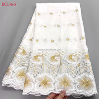 KC136 gros lafaya africain suisse Voile dentelle tissu dernier Lafaya nigérian dentelle broderie 100% coton Dubaï Style pour la fête