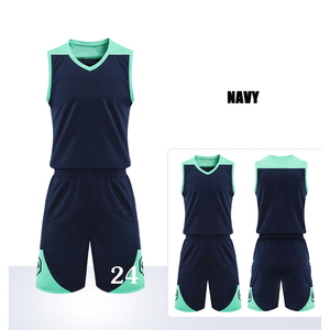 Tenues de basket-ball rouges personnalisées sans manches, col en V, séchage rapide, ensemble short et maillot en polyester, unisexe adulte, toutes saisons - Product Image 2