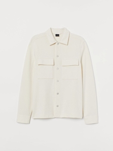 Chemise-veste décontractée unie pour homme, col rabattu, design vintage, mélange de tissus, personnalisable - Product Image 5