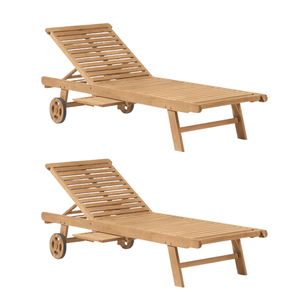 Lit de soleil en bois de teck naturel au design minimaliste chaises longues mobilier d'extérieur lit de jour prix de gros - Product Image 3