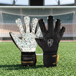 Customized Front Palm Quartz Latex Soccer Goalkeeper <b>Gloves</b> For Professional Backhand Rubber Inject Hybrid Cut Wholesale - Product Image 5