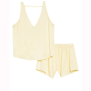 Conjunto de dormir de seda satinada de alta calidad para mujer, lencería sexy, ropa de dormir, vestidos de seda para damas - Product Image 4