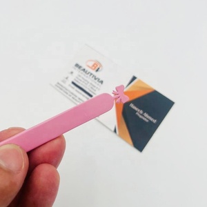 Pinzas de extensión de pestañas de acero inoxidable con logotipo personalizado, azulejos de pestañas sostenibles de agarre fuerte, salón rosa de pestañas perfectamente diseñado - Product Image 3