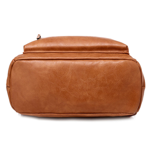 กระเป๋าเป้สะพายหลังกันขโมยสำหรับผู้หญิง แฟชั่น ทันสมัย ปิดด้วยซิป ผลิตจากวัสดุ PU นุ่ม กันน้ำ ซับในโพลีเอสเตอร์ ความจุขนาดใหญ่ เหมาะสำหรับการเดินทาง สายสะพายหลากสี - Product Image 3