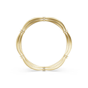 กำไลข้อมือ Aarinya Lab-Grown Diamond ทองคำ 18K ดีไซน์ใบไม้โค้งมนทันสมัย ประดับเพชรเม็ดเดี่ยว - Product Image 5