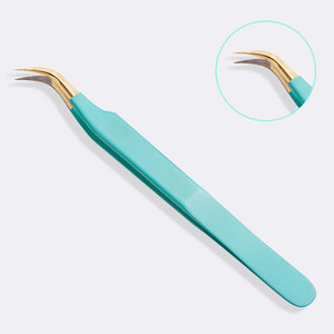 Pinzas de acero inoxidable para extensión de pestañas, herramienta para recoger pestañas, para aplicación de pestañas de volumen, uso profesional y en salones de belleza - Product Image 1