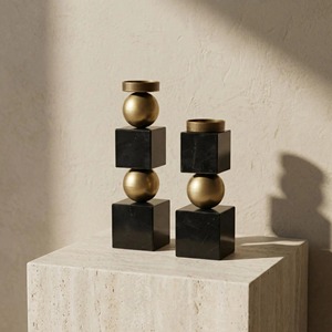 Modern Abstract Black And Gold Candle Holders Elegant <b>Table</b> Centerpieces Perfect For Contemporary Home Interiors And Gifting - Product Image 6