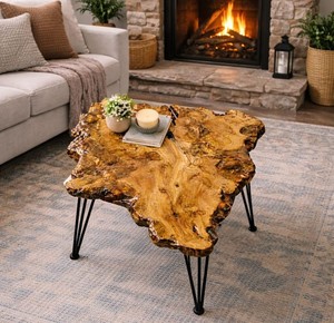 Golden Olive Burl <b>Coffee</b> <b>Table</b> Rustic Olive Wood Slab <b>Table</b> Artisan Burl Wood <b>Coffee</b> <b>Table</b> Mediterranean Olive Wood <b>Table</b> Wild - Product Image 1