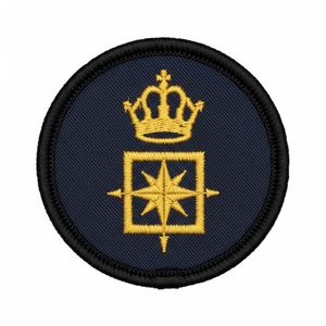 Parche de Corona de Laurel Bordado en Oro Personalizado, Color Azul Marino, Redondo, Insignia Fraternal para Blazers y Uniformes de Ceremonia - Product Image 5