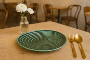 Premium Restaurant Food Presentation with Modern <b>Ceramic</b> <b>Plate</b> Presentation on a Dark Green <b>Ceramic</b> <b>Plate</b> - Product Image 4
