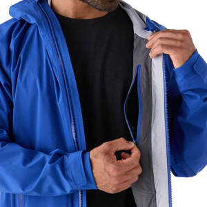 Premium Men's Hooded <b>Windbreaker</b> Long Jackets Solid <b>Black</b> Waterproof Fabric Elastic Cuffs Zipper Closure Windproof Long Coats - Product Image 5