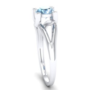 Anillo de Moissanita con Piedra de Nacimiento de Plata de Ley 925 de Claridad VVS, el Más Vendido de REYES, Precio al por Mayor, Joyería con Gema de Aguamarina - Product Image 3