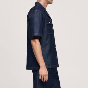 Camisa de Mezclilla para Hombre de Primera Calidad con Logotipo Personalizado, Estilo Urbano, Secado Rápido, Transpirable, Informal, de Moda, Superventas - Product Image 3